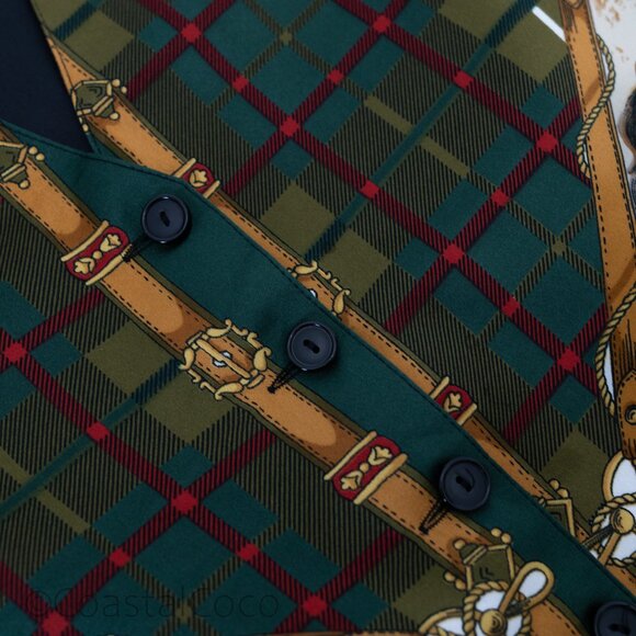 Vintage Cocker Spaniel Vest S/M Made in Spain Pet Dog Print Plaid Eclectic Vet - Picture 11 of 15